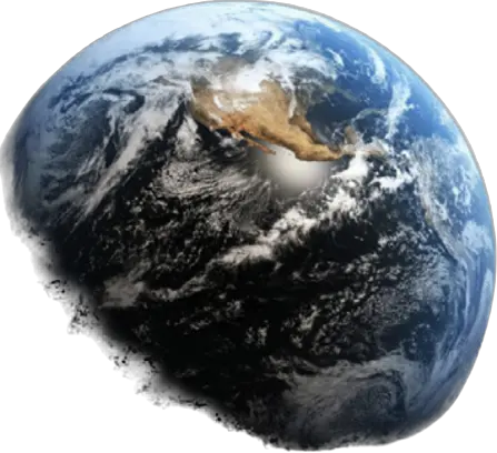 Earth floating in space